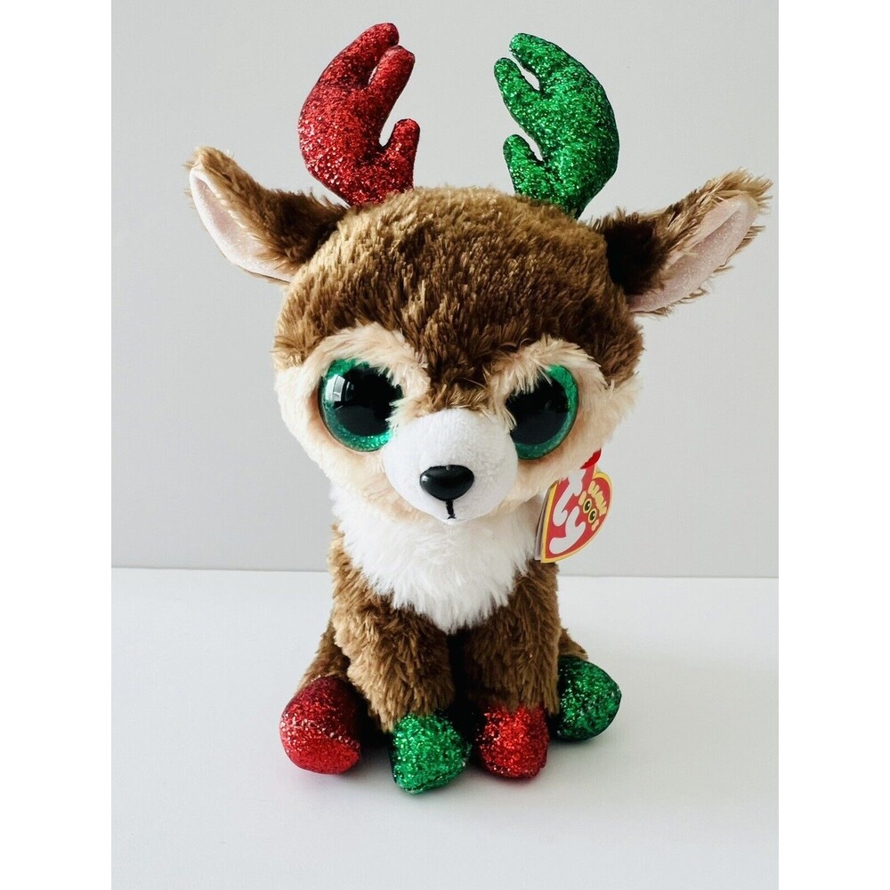 Kinley the Christmas Reindeer (6 Inch) 2022 Ty Beanie Boo Silk Plush With Tags